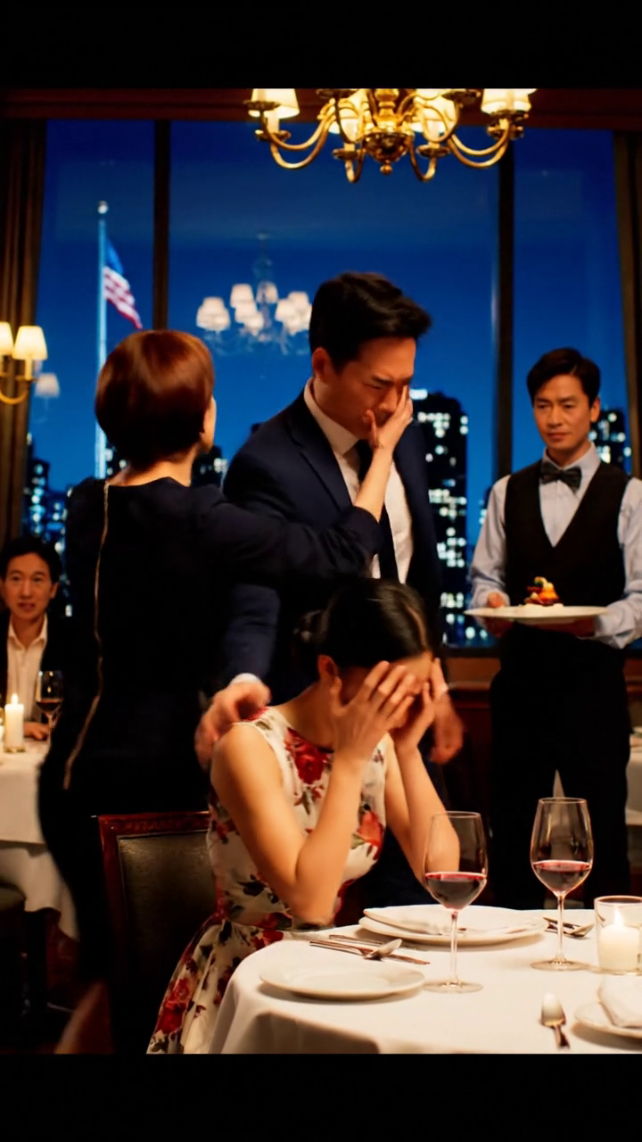 Midden in het restaurant trok mijn schoonzoon aan het haar van mijn dochter, waar iedereen bij was. Zijn vader zei zelfs: “Zo is het! Ze moet een lesje leren.” Mijn dochter barstte in tranen uit. Ik stond op – en vanaf dat moment begon alles te veranderen. Niemand durfde haar ooit nog te minachten.