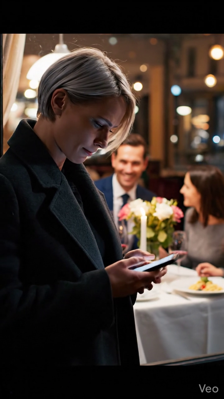 Mijn zoon appte: ‘Diner afgezegd’, maar toen ik bij het restaurant aankwam, ontdekte ik dat ze stiekem zonder mij aan het eten waren en dat ik betaalde. Ik schreeuwde niet. Ik glimlachte, vroeg de manager even om een momentje en bracht een ‘verrassing’ mee waardoor iedereen zijn vork in de lucht liet zweven.