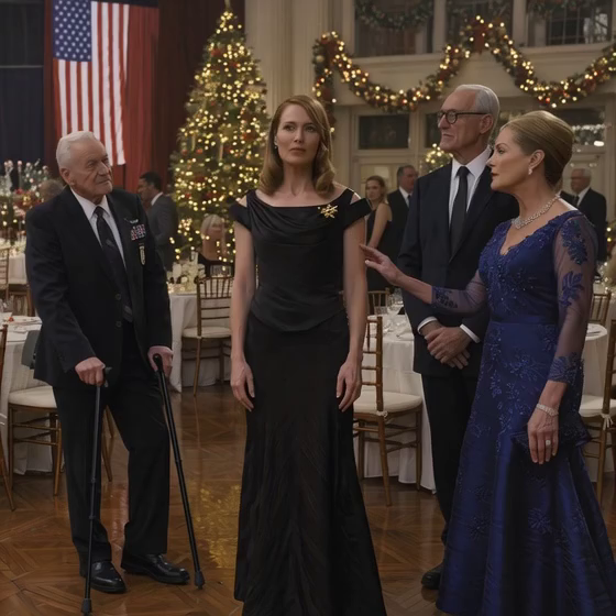 At The Military Charity Gala, My Stepmom Grabbed The Gold Brooch On My Dress. “You Stole This!” She Hissed. “You Have No Right To Wear That!” She Tried To Rip It Off. A Veteran Grabbed Her Wrist. “Lady… That Is The Medal Of Honor.” “Do You Not Know Who She Is?” My Stepmom Went Pale.