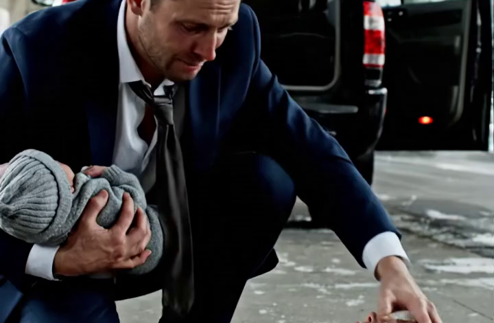 Ik stond op het punt een contract van een miljard dollar te tekenen toen ik ze zag: twee pasgeboren jongetjes, met rode gezichtjes, schreeuwend naast een dakloze vrouw die ineengedoken op de stoeprand zat. Ik trapte op de rem. “Hé! Mevrouw, kunt u me horen?” Geen antwoord. Ik knielde dichterbij… en mijn hart stond stil. Het was zij. Mijn vrouw – degene die twee jaar geleden verdwenen was. Ik fluisterde, trillend: “Hoe komt u hier…?” Het kleine vuistje van een van de baby’s greep mijn vinger vast als een smeekbede. Ik kon de deal verliezen. Maar ik had zojuist iets gevonden dat veel meer waard was… en de waarheid stond nog maar aan het begin.