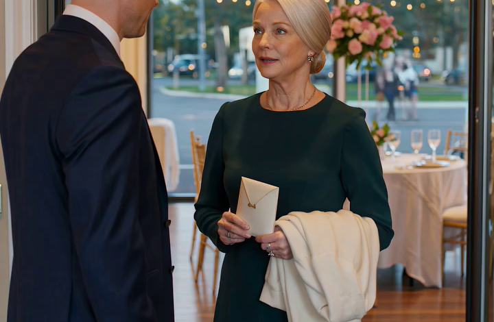 Op de bruiloft van mijn zoon snauwde hij: ‘Ga nu weg, mam. Mijn vrouw wil je hier niet hebben.’ Ik liep zonder een woord te zeggen weg. De volgende ochtend belde hij weer: ‘Mam… ik heb het huisdossier nodig.’ Ik aarzelde even en antwoordde toen met vier woorden die hij nooit zal vergeten…