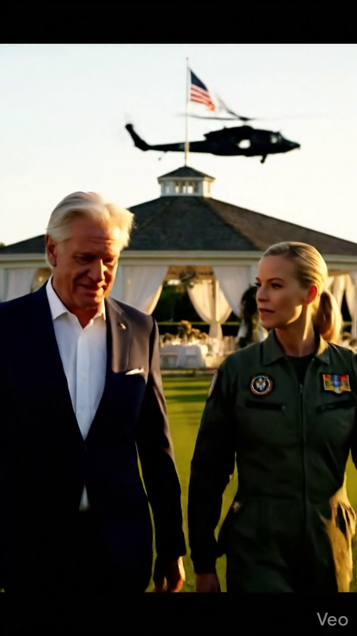 Mijn vader grijnsde om mijn ritje, totdat er plotseling een helikopter vlak voor hem landde