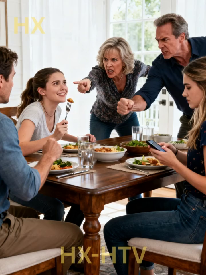 Tijdens de lunch op zondag kondigde mijn moeder aan: “Je zus is haar baan kwijt, dus jij betaalt haar rekeningen.” Mijn vader voegde eraan toe: “Familie helpt familie.” Ik glimlachte en zei: “Prima, dan kan ze bij jou intrekken, want ik ben…” Mijn vork bleef halverwege mijn mond staan toen mijn moeder het zei. “Je zus is haar baan kwijt, dus jij betaalt haar rekeningen totdat ze weer op eigen benen staat.”
