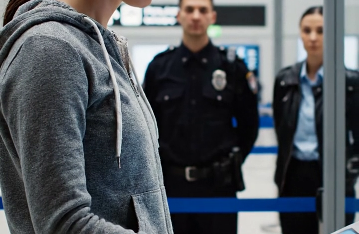 Hij stuurde me naar de Economy-balie, dus ik zei niets en legde mijn ID-kaart op de scanner. Het scherm bevroor… en zijn glimlach verdween.