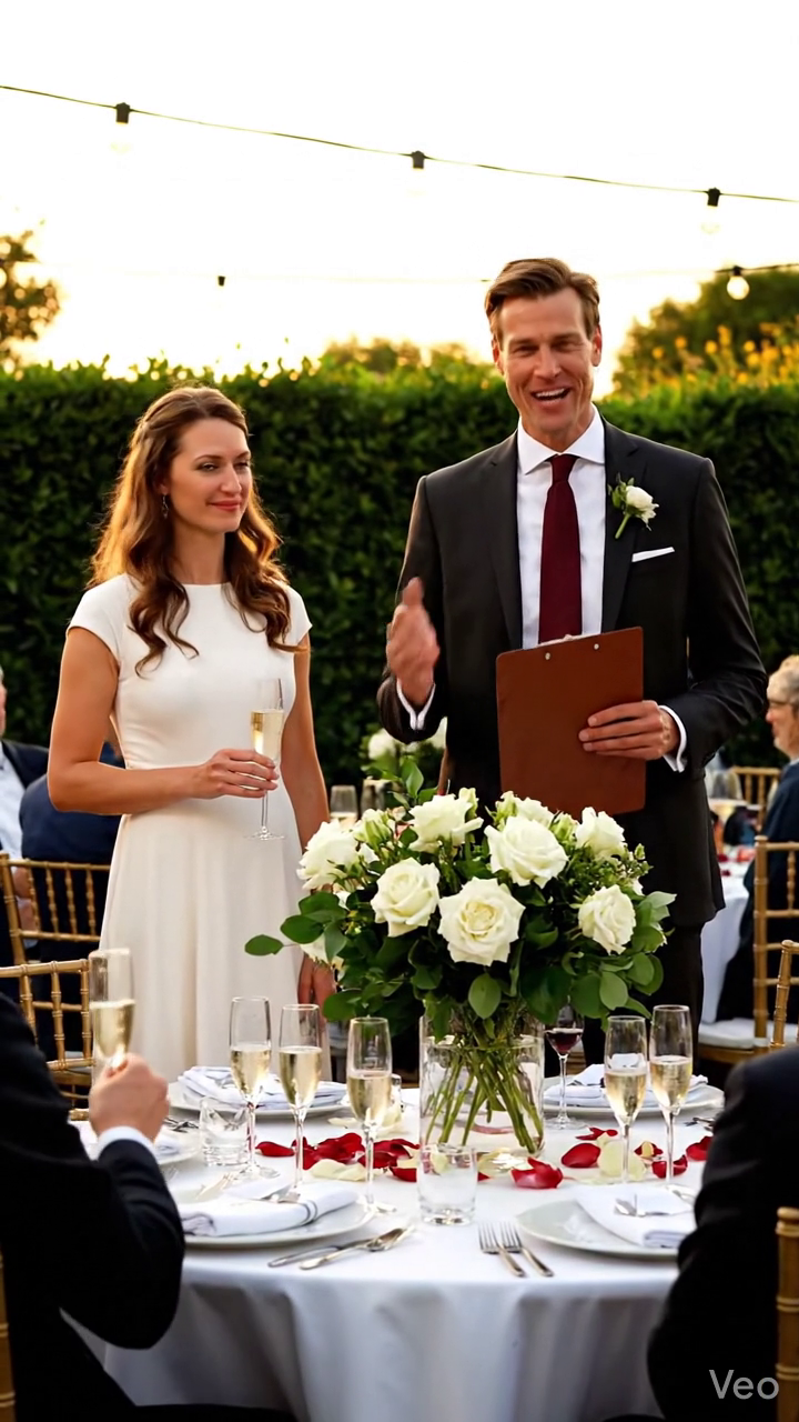 Op de bruiloft van mijn dochter hief ze haar glas en zei: “Op de familie – en op mijn moeder, Evelyn Marlowe, die altijd denkt dat ze elk detail wel even kan ‘regelen’.” Een paar mensen grinnikten. Ik hief mijn glas, glimlachte en zei: “Op de bruid… die de resterende beslissingen gewoon weer aan het bruidspaar heeft overgelaten.” Het gegrinnik duurde niet lang.