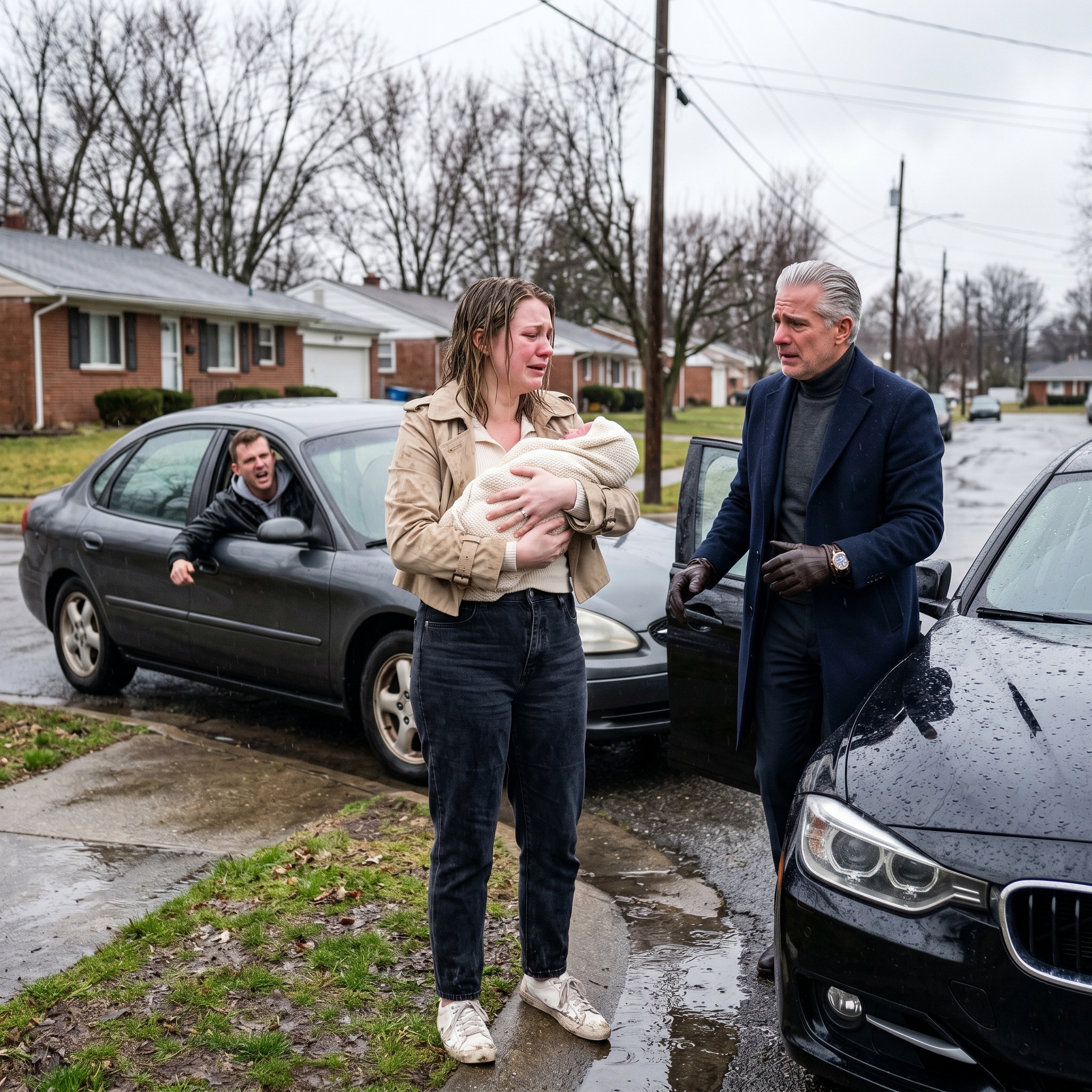 After My Husband Abandoned Me on a Rainy Road With My Newborn, a BMW Pulled Over — The Man Who Stepped Out Knew My Face, My Name, and a Secret Hidden for 20 Years… – Royals