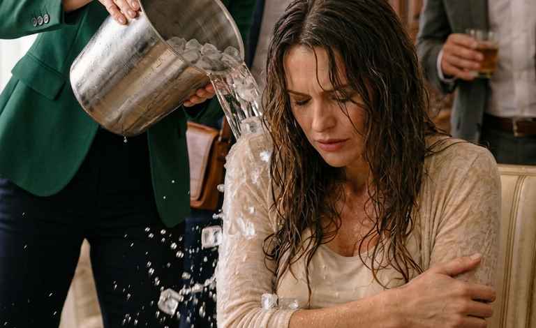 At a family dinner, my wealthy ex-husband’s mother humiliated me with a bucket of ice water and a cruel joke, certain I was too powerless to fight back. What none of them knew was that I secretly owned the multi-billion-dollar company behind their status, and the moment I texted “Initiate Protocol 7,” their world began collapsing around them.