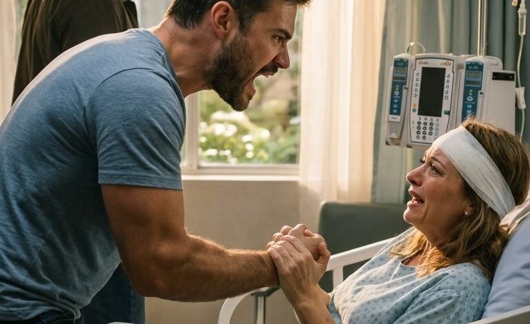 “After getting hit by a car, I was hospitalized with serious injuries. A few hours later, my husband stormed in and shouted, ‘Stop the drama! Get up and cook for my mom’s birthday.’ I stayed quiet, but he dragged me out of bed, saying he wouldn’t waste money on my ‘dramas.’ Then the door opened and my husband started shaking because of who walked in…” – Royals