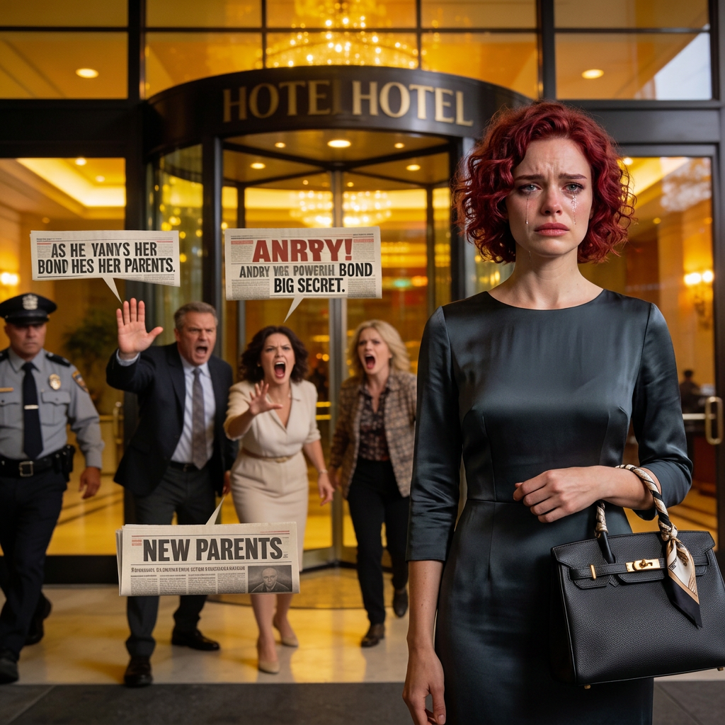 My dad blocked the entrance to luxury hotel in front of everyone. “Don’t embarrass us,” my mother shouted. Everyone laughed and I stayed silent. But they had no idea that my secret billionaire husband owned that luxury building. So what the security did next left everyone begging for forgiveness…