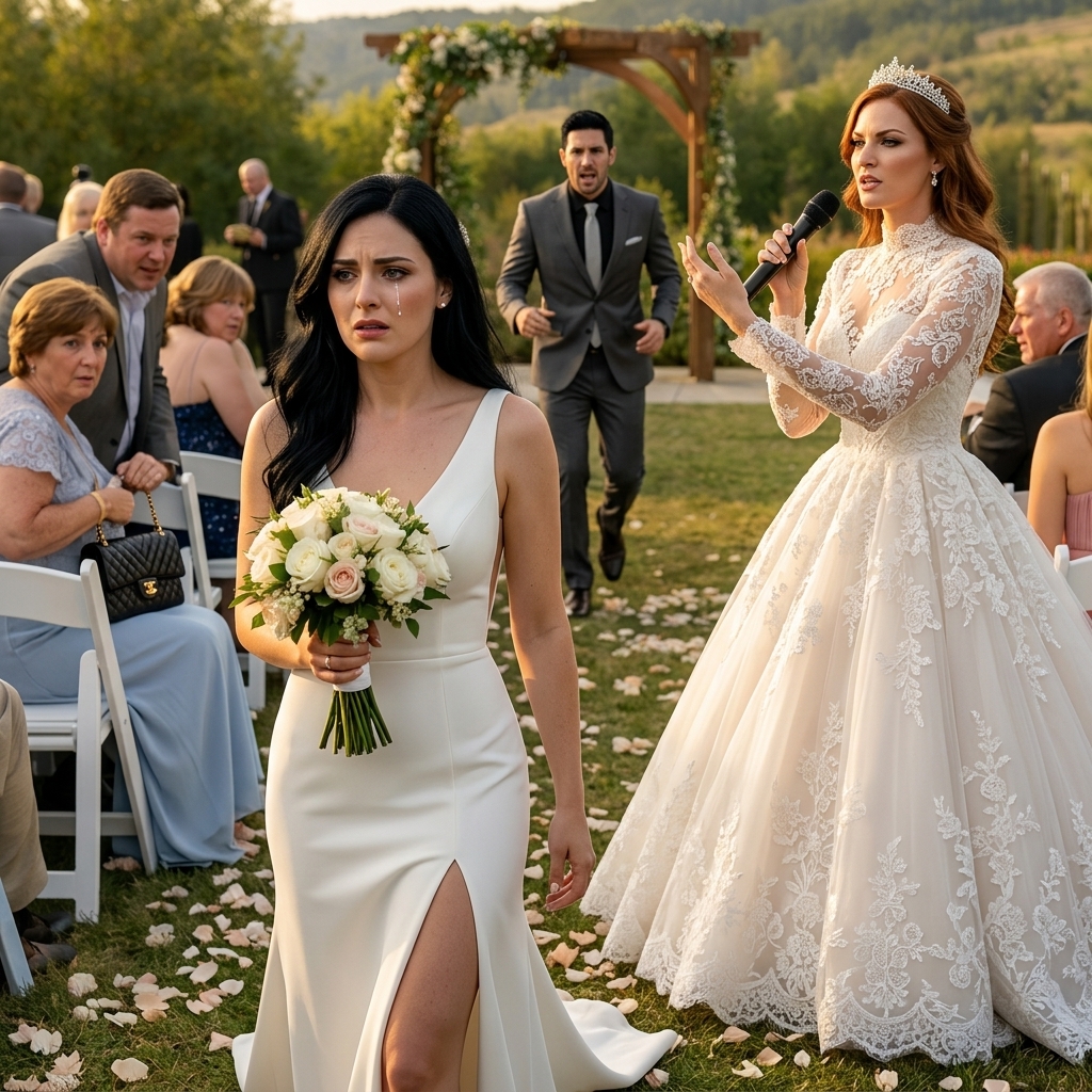 My sister walked down the AISLE before me at my wedding and announced, “Everyone should know the prettier sister wears white, too.”
