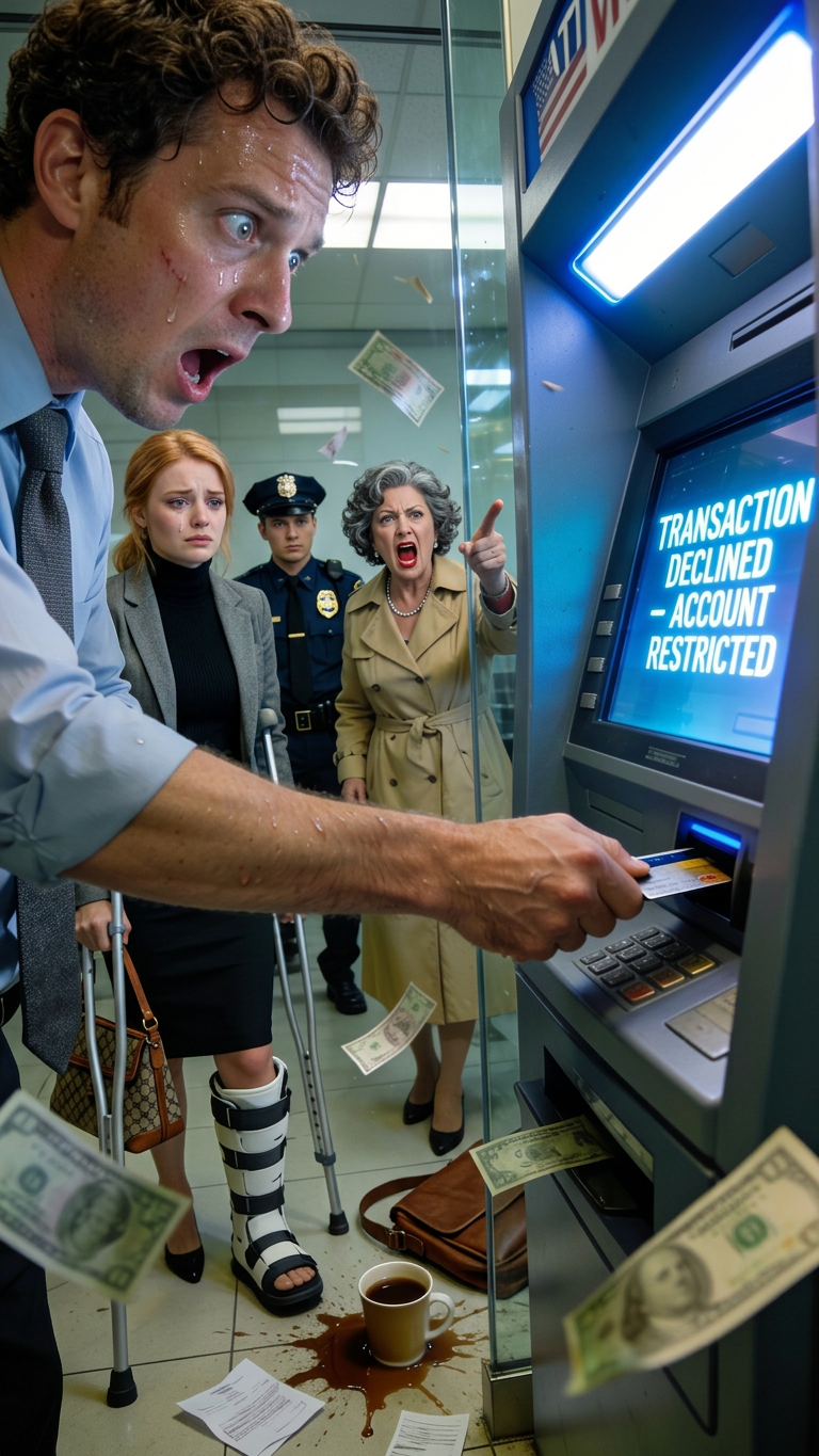 I refused to hand my $3 million lottery win to my husband’s mother—so he snapped and left me with a broken leg. The next morning he strutted to the ATM for his paycheck… and froze when the screen flashed two words that changed everything. – Royals