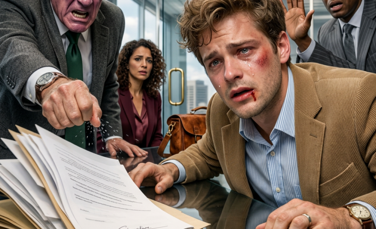 De kamer werd doodstil toen mijn vader de map naar me toe duwde en gromde: “Teken de erfenis van 9,8 miljoen dollar over aan je zus.” Ik zei nee. Mijn moeders klap kwam hard aan. “Je hebt geen keus!” schreeuwde ze. De advocaat verstijfde plotseling. “Weet je wie er eigenlijk—” snauwde mijn vader, “Weet wat?!” Mijn hart bonkte in mijn keel. Want op dat moment stond de waarheid die ze jarenlang hadden verborgen op het punt aan het licht te komen.