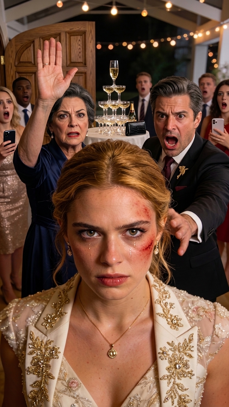 At my engagement party, my mom demanded I hand over my $60K fund to my sister. When I refused, she slapped me in front of everyone like I was some disobedient kid. I stood up, met her eyes, and said: now it’s your turn to lose everything. The room went dead silent, but she didn’t care—she hit me again, harder. And that’s when I smiled, because she still didn’t realize what I’d already done.