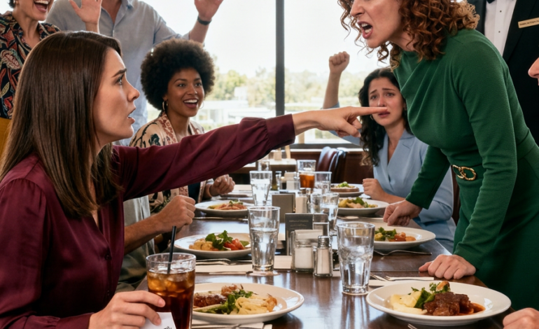 Tijdens het diner zei mijn zus: “Zoek een andere tafel, je bent geadopteerd”, waarna ze me een rekening van $3.270 overhandigde.