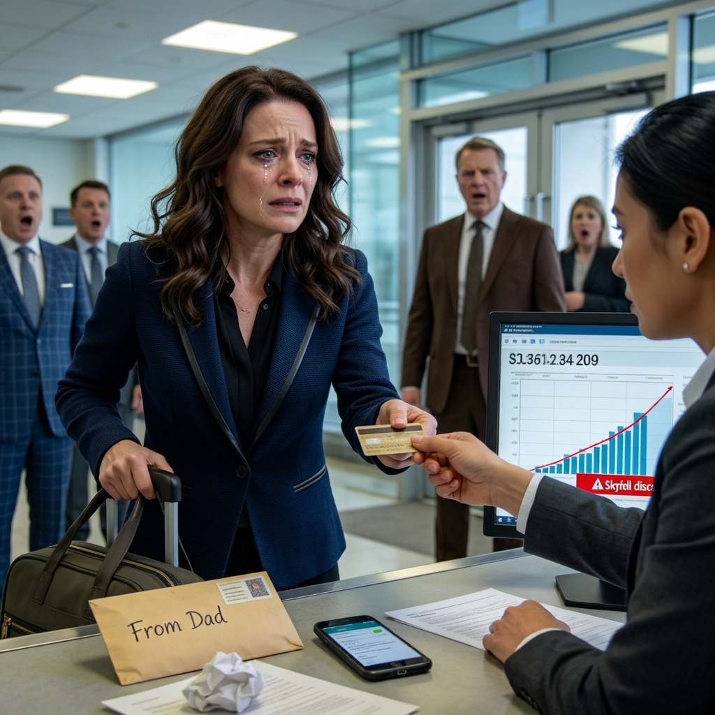 My husband threw me out without a cent. I went to use the old card my father had left me, but the banker turned pale and shouted, “Ma’am, quickly… look at this!” I was in shock when I discovered that…
