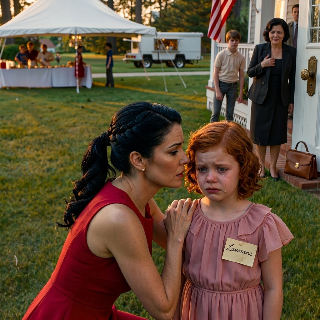 My mom said I was “family,” so I brought my 10-year-old daughter early to Grandpa’s big backyard birthday—only to find a name tag waiting for her that read “Limited Guest.” Then my sister-in-law blocked her from the dessert table and my brother finally admitted what it really meant. I didn’t argue. I didn’t beg. I made three quiet phone calls… and their perfect party started disappearing piece by piece.