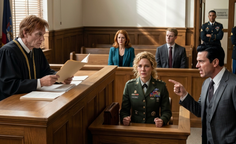 I’D SERVED NEARLY TWO DECADES AS A U.S. ARMY MAJOR—LED SOLDIERS UNDER FIRE, BURIED FRIENDS IN FOREIGN DIRT, SIGNED CONDOLENCE LETTERS AT 3 A.M.—BUT NONE OF THAT PREPARED ME FOR THE DAY I SAT IN A CALIFORNIA COURTROOM AND HEARD MY OWN BROTHER STAND UP, POINT AT ME, AND DECLARE, “SHE’S NOT A REAL VETERAN.” THE ROOM WENT DEAD QUIET. THE JUDGE BLINKED LIKE HE’D MISHEARD. MY MOTHER STARED HARD AT HER LAP. MY YOUNGER BROTHER SHIFTED IN HIS SEAT—AND SAID NOTHING. AND I DIDN’T FLINCH… NOT BECAUSE IT DIDN’T HURT, BUT BECAUSE I’D COME WITH SOMETHING HE DIDN’T KNOW EXISTED. I REACHED INTO MY LEATHER CASE, PULLED OUT ONE TAN FOLDER, WALKED IT TO THE BENCH… AND THE SECOND THE JUDGE OPENED IT, HIS FACE DRAINED WHITE. HE TURNED A PAGE. THEN ANOTHER. HIS JAW TIGHTENED. HIS VOICE DROPPED LOW AND SHARP: “NO ONE MOVE. CLOSE THE DOORS. NOW.” AND BEFORE ANYONE COULD EVEN PROCESS THOSE WORDS, TWO MILITARY POLICE OFFICERS ENTERED THROUGH THE SIDE DOOR—CRISP UNIFORMS, UNREADABLE EYES—AND TOOK POSITIONS LIKE THEY’D BEEN WAITING FOR THIS MOMENT.