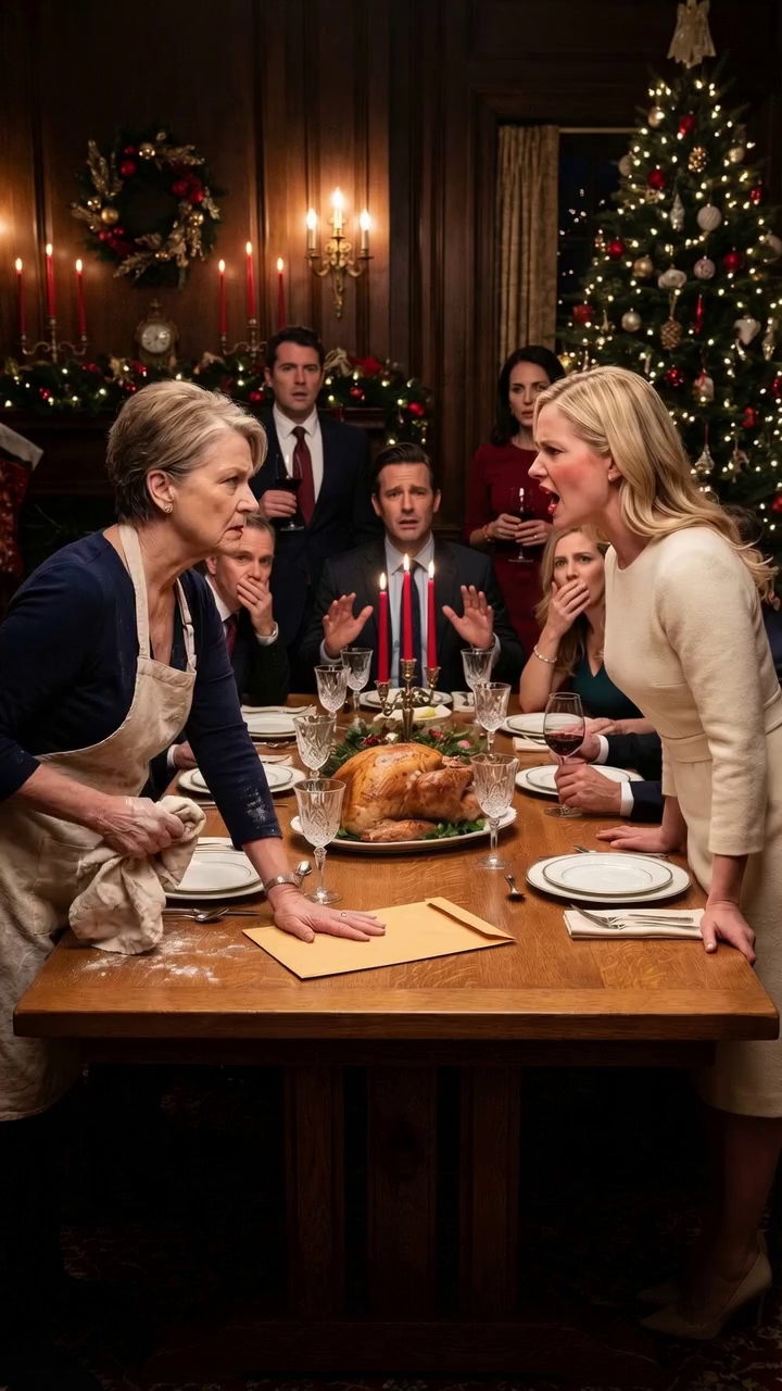 “Maybe you’d rather eat upstairs,” my daughter-in-law said calmly when I went to sit at the Christmas table. I had been cooking since 4:30 a.m. But it was my house. I removed my apron, walked to the head of the table, and did something that left every guest speechless… – Royals