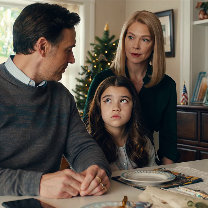 Tijdens het kerstdiner glimlachte mijn vader en zei: “Je hebt de hypotheek van $720.000 afbetaald… maar het huis is van je oudere zus.” Ik verstijfde, draaide me naar mijn tante en vroeg: “Mam, wil jij het ze vertellen… of zal ik het doen?”