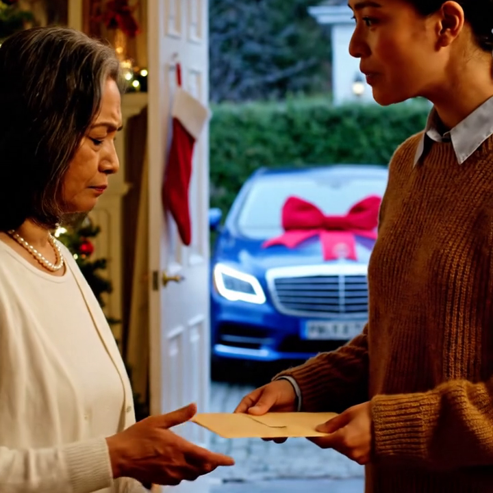 On Christmas Eve In Naples, I Gave My Son A BMW And His Wife A Designer Purse. Then He Said, “We Didn’t Bring Anything For You.” I Just Nodded—And Set One Envelope On The Table.