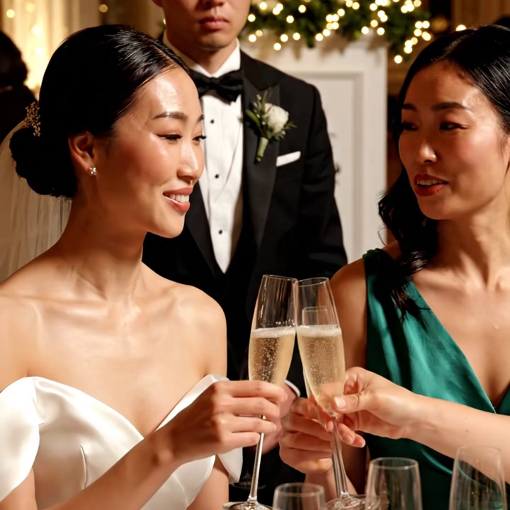 Op mijn bruiloft zag ik mijn zus stiekem iets in mijn champagneglas gieten. Ik verwisselde onze glazen. Toen ze de toast uitbracht, glimlachte ik. EN TOEN BEGON HET.