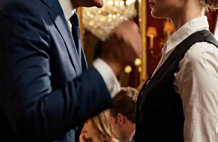 “SPREEK TEGEN MIJN DOVE ZOON!” spotte de arrogante miljardair… maar de serveerster zette hem op zijn plaats…