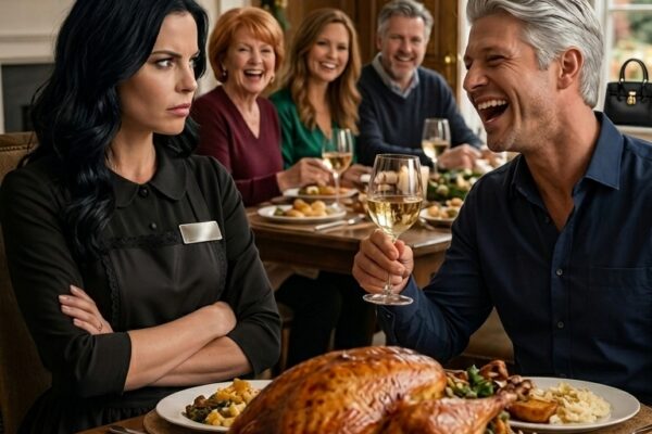 ‘Mijn ex-vrouw was advocaat… mijn nieuwe vrouw is dienstmeisje,’ verklaarde mijn man op Thanksgiving, lachend met zeventien mensen. En toen hij zijn ex opnieuw prees… Ik belde één keer met zijn advocaat – niemand kon het geloven.