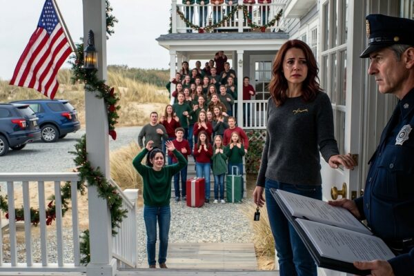 Vijftien jaar lang vertelden mijn ouders me dat Kerstmis ‘niet het juiste moment’ voor mij was, en ik bracht elke decembermaand alleen door met het kijken naar mijn hele familie in het strandhuis van mijn grootmoeder, via foto’s van anderen – toen belde haar advocaat me in het geheim, en afgelopen kerst verschenen drieëntwintig familieleden in datzelfde huis met koffers, bijpassende truien en absoluut vertrouwen… totdat een hulpsheriff een map opende bij Mijn Voordeur – Nieuws