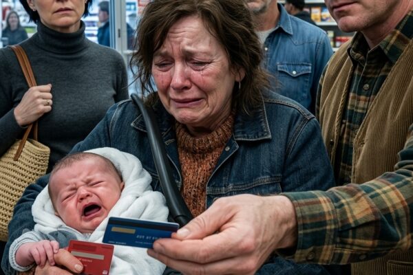 “Als je geen kinderen kunt betalen, neem ze dan misschien niet.” – Ik schaamde me toen ik op 73-jarige leeftijd in een supermarkt luiers probeerde te kopen voor de baby die mijn dochter in de steek liet, totdat een vreemde iets zei en de rest van ons leven veranderde