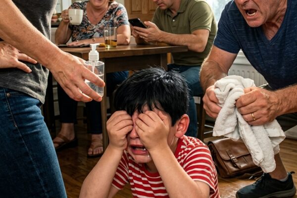 Mijn zus spoot parfum rechtstreeks in de ogen van mijn zoon terwijl iedereen lachte – ‘Als hij nu blind is, ruikt hij tenminste lekker’, grapte mijn moeder, maar wat ik de volgende ochtend deed, maakte voor altijd een einde aan mijn gezin