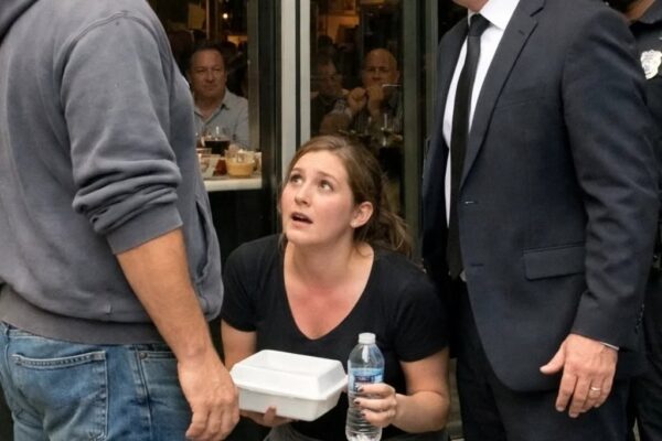 De restaurantmanager dreigde de politie te bellen voor een ‘dakloze’ man buiten zijn eigen voordeur – toen richtte de man zich op, sprak de naam van de manager en de hele machtsdynamiek stortte binnen enkele seconden in elkaar