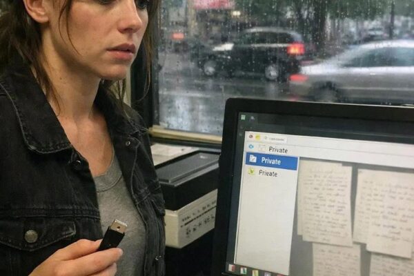 Ik ging naar een drukkerij om mijn man te helpen vóór een vergadering, toen ik een USB-map opende met het opschrift ‘Privé’. Er zaten handgeschreven brieven in, bedoeld voor een andere vrouw – en een laatste regel die stilletjes een einde maakte aan mijn huwelijk.