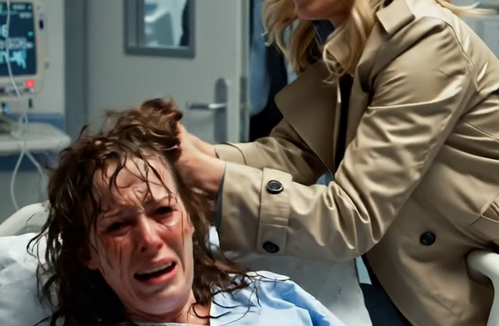 While I lay in a hospital bed, one hand resting on my swollen belly, my husband’s mistress burst in and sneered, “You think having his baby makes you untouchable?” Before I could cry out, she seized my hair and slammed me back. Nurses came running—but then my father appeared in the doorway and said, “Take your hands off my daughter.” The room fell silent. In that instant, everything changed—and she had no idea whose daughter she had attacked.