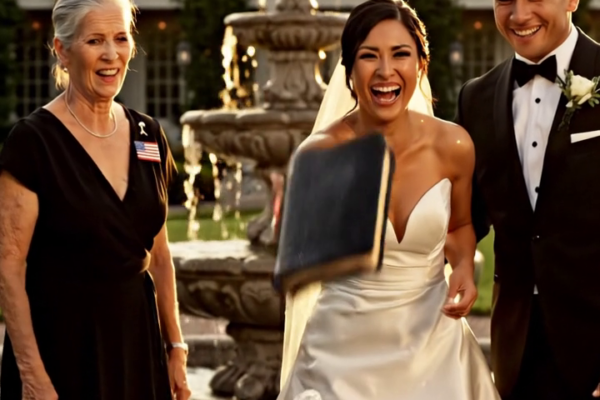 At my daughter’s wedding, I gave her an old passbook. My daughter threw it into the fountain and said, “Is this just a few loose bills, mom?” Her wealthy husband smirked and added, “Your mom’s just a cleaner anyway.” I walked out. The next morning, I went to the bank. The teller went pale and said, “Ma’am… do not leave.”