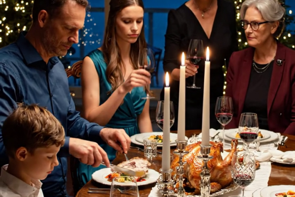 Tijdens het kerstdiner bedankte ik mijn tante voor de sleutelhanger die ik voor mijn verjaardag had gekregen. Toen zei ze kalm dat het echte cadeau een appartement van 400.000 dollar was. Mijn hele familie verstijfde van schrik.
