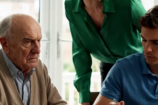 ‘Schop deze waardeloze oude man gewoon ons huis uit.’ — Mijn schoondochter zei aan de eettafel terwijl mijn zoon zweeg… maar drie weken later blokkeerden de banken hun rekeningen en plotseling stonden ze op mijn veranda te smeken om hulp.