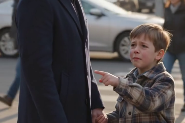 Mijn zoon verstijfde plotseling, wees naar een dakloze vrouw en fluisterde: ‘Papa, dat is mijn moeder’… een angstaanjagende bewering die nergens op sloeg, omdat ik mijn vrouw drie jaar geleden al had begraven en voor het laatst afscheid had genomen.